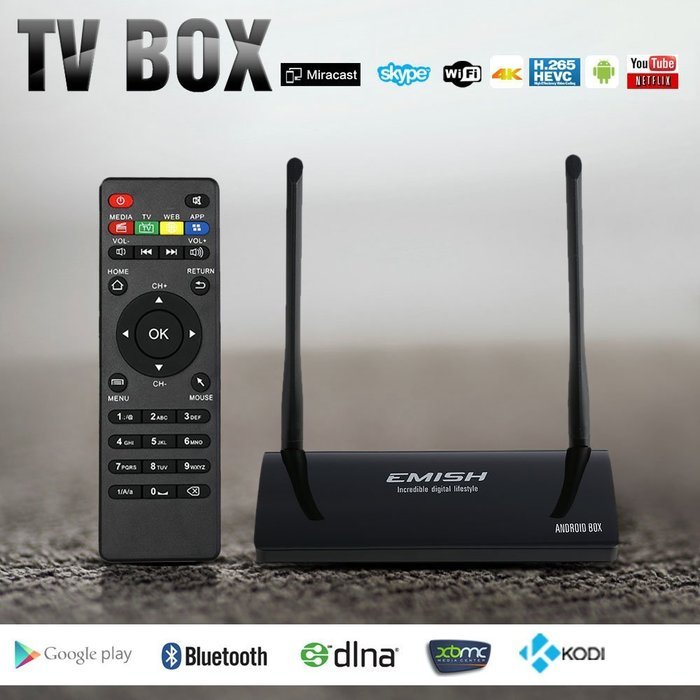 EMISH X800 Android 5.1.1 TV Box 3368 Octa-Core 64 Bits 1G / 8G UHD 4K * 2K Mini PC Kodi / XBMC / Miracast / AirPlay... N4