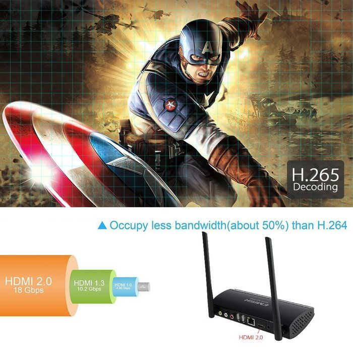 EMISH X800 Android 5.1.1 TV Box 3368 Octa-Core 64 Bits 1G / 8G UHD 4K * 2K Mini PC Kodi / XBMC / Miracast / AirPlay... N5