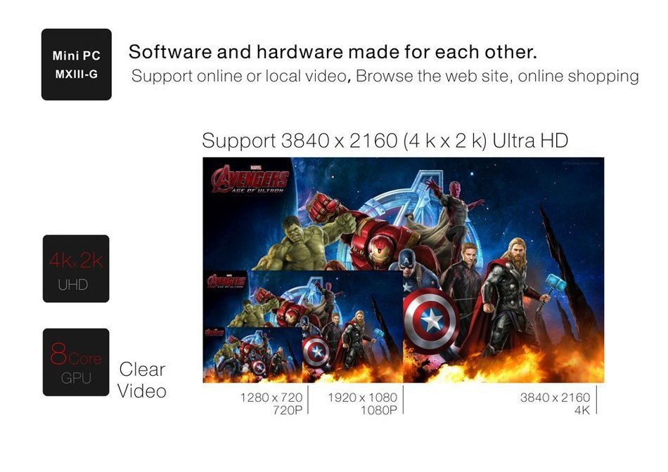 Henscoqi MXIII-G Gigabit Android TV Box Amlogic S812 Quad Core CPU,Octa Core Mali-450 GPU 2/8 GB Memory Support... N6