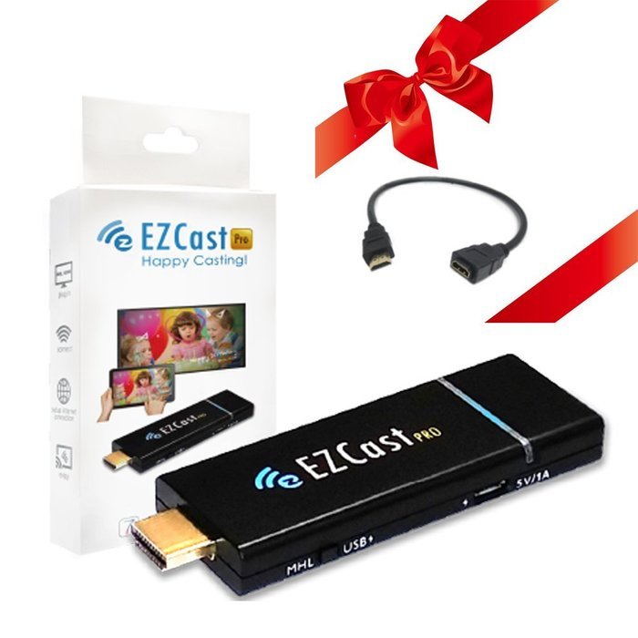 EZCast Pro Dongle Output 1080p Windows iOS Andriod Miracast/Airplay/DLNA Supports 4 to 1 Split ScreensOTA Smart...