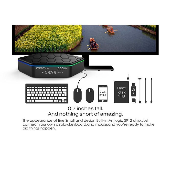 Smart TV Box, EEDI Coolbiz Newest T95Z Plus Protable S912 Android 6.0 TV Box Octa Core 2GB DDR3+16GB EMMC Flash... N3