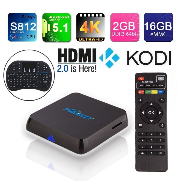 NEW Puersit [RAM2GB+ ROM16GB] M9S Max Android 5.1 KODI 16.0 Tv Box, Kodi Xbmc Fully Loaded 1080p S812 Quad Core...