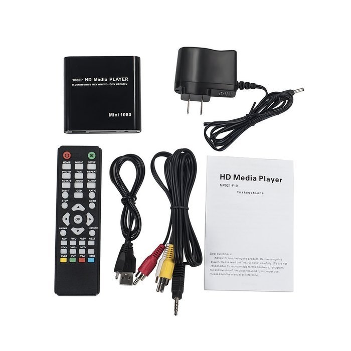 DuaFire 1080p Full-HD TV Digital Media Player For USB Drives and SD/SDHC Cards (Mini size) N4