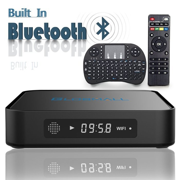 Globmall 4K Android 5.1 TV Box with Free Mini QWERTY Keyboard, 2017 Model X1 android TV Box 64 Bits Amlogic S905...