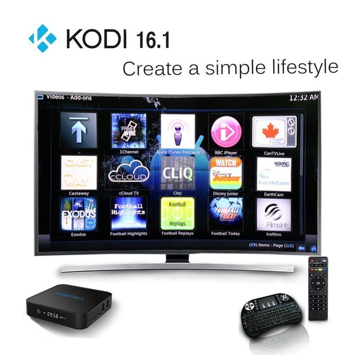 Globmall 4K Android 5.1 TV Box with Free Mini QWERTY Keyboard, 2017 Model X1 android TV Box 64 Bits Amlogic S905... N2