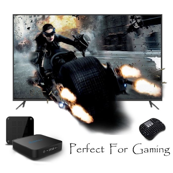 Globmall 4K Android 5.1 TV Box with Free Mini QWERTY Keyboard, 2017 Model X1 android TV Box 64 Bits Amlogic S905... N4