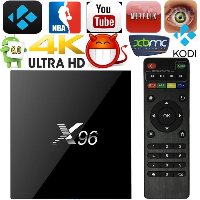 Vipwind Android 6.0 TV Box X96 2GB/16GB Amlogic S905X Quad Core KODI 16.1 Full Loaded 4K WiFi 1080i/P Smart Media...