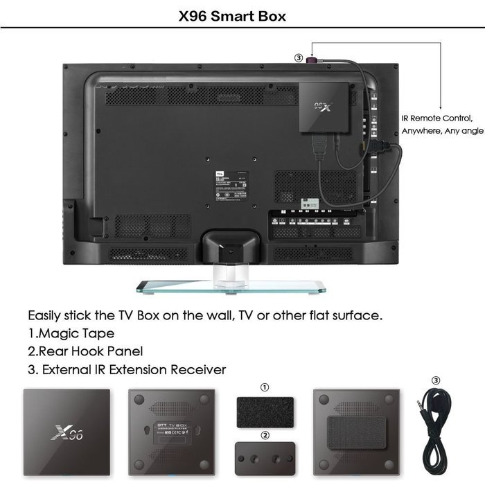 Vipwind Android 6.0 TV Box X96 2GB/16GB Amlogic S905X Quad Core KODI 16.1 Full Loaded 4K WiFi 1080i/P Smart Media... N3