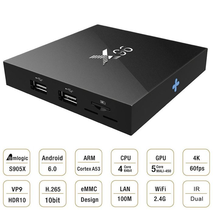 Vipwind Android 6.0 TV Box X96 2GB/16GB Amlogic S905X Quad Core KODI 16.1 Full Loaded 4K WiFi 1080i/P Smart Media... N5
