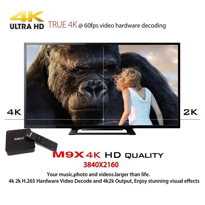 Henscoqi M9X 4K Android TV Box Amlogic S905 Quad Core 3GB RAM 32GB ROM Streaming Media Player Support Bluetooth... N6