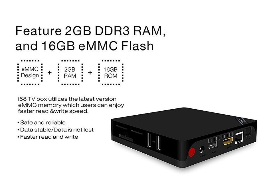 [2017 i68 Kodi Android 6.0 TV Box] Pinwheel Amlogic S912 Octa Core 2GB 16GB Dual Wifi Miracast DLNA 4K Smart Set... N4