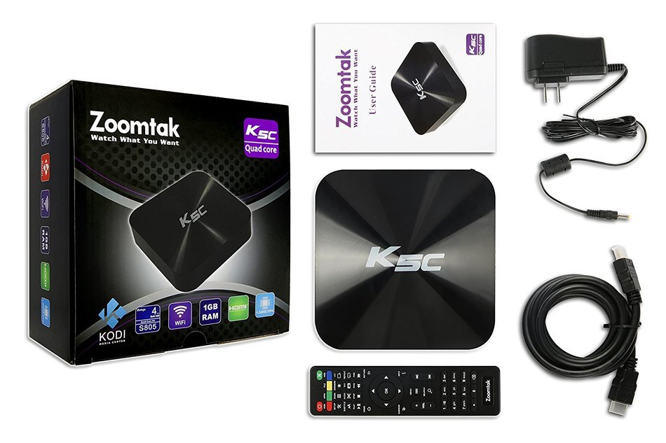 Zoomtak K5C Android Tv Box Amlogic S805 Quad Core 1080P Output 1gb/8gb Streaming Media Player 2.4G Wifi Built-in... N5