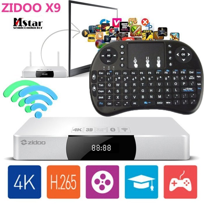 Zidoo X9 4K 3D Blu-ray Multi Media Player 2G 8G Quad-Core Dual Band Wi-Fi Bluetooth 4.0 KODI Streaming Media Player...