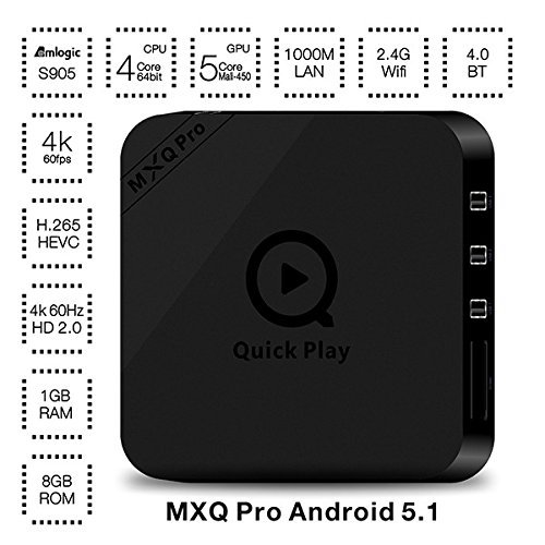 MXQ PRO Amlogic S905 1GB/8GB Gigabit BT4.0 Quad Core Android 5.1 WiFi KODI H.265 TV Box Android Mini PC