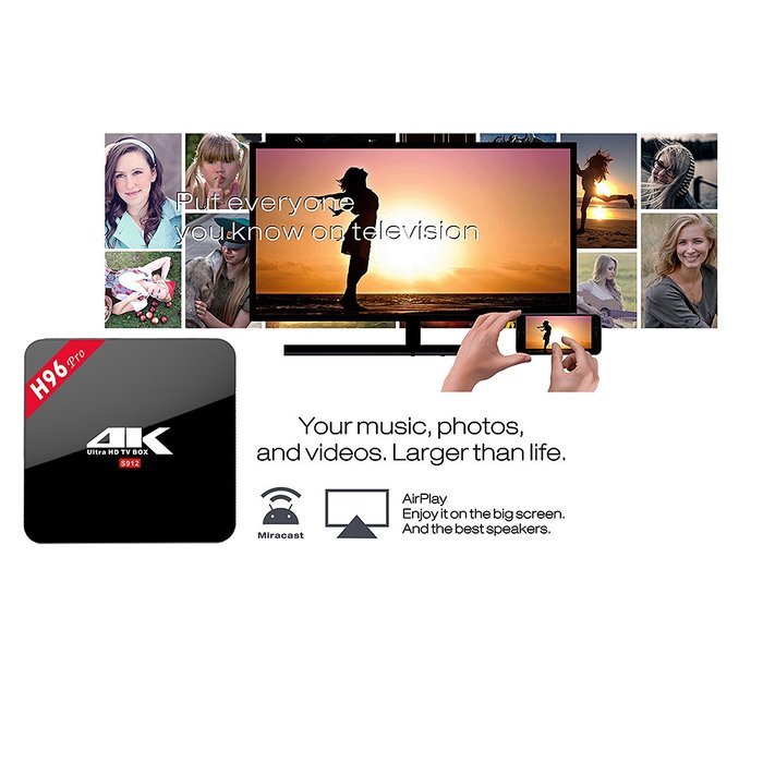 KOLOF H96 PRO Android 6.0 OTT TV Box Octa Core Amlogic S912 KODI 17.0 2G 16G Streaming Media Player with Black... N5