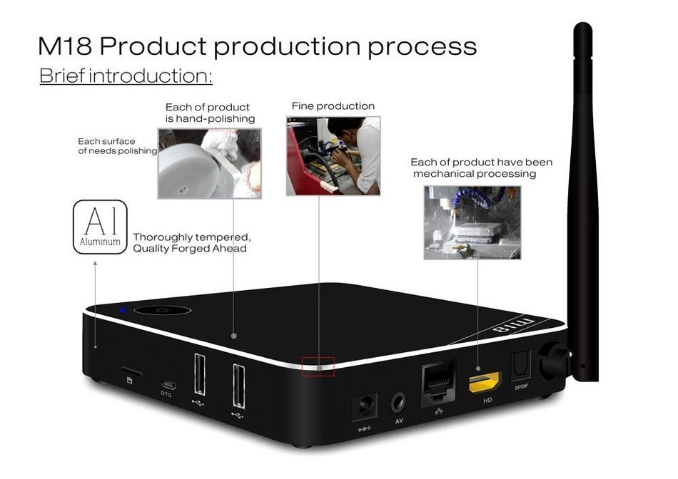 M18 Amlogic S905 Android 5.1 TV Box Bluetooth Set-top Box WiFi 2GB 16GB 1000Mbps LAN Google TV Player Smart TV... N5