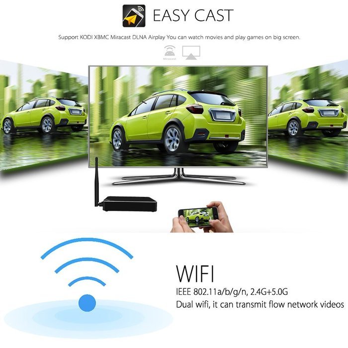 M18 Amlogic S905 Android 5.1 TV Box Bluetooth Set-top Box WiFi 2GB 16GB 1000Mbps LAN Google TV Player Smart TV... N8