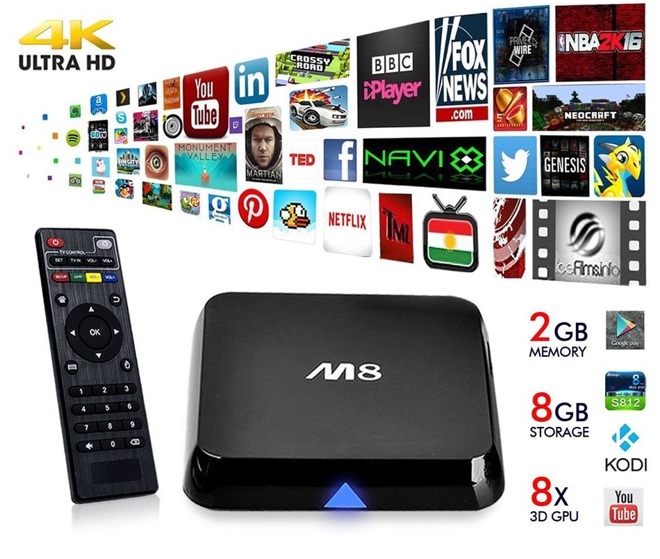 JBonest&reg; M8 Amlogic S812 Quad Core MBOX 1080p HD WiFi Blu-ray Android (Kit Kat 4.4) Preloaded with Newest XBMC... N2