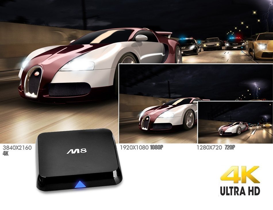JBonest&reg; M8 Amlogic S812 Quad Core MBOX 1080p HD WiFi Blu-ray Android (Kit Kat 4.4) Preloaded with Newest XBMC... N4
