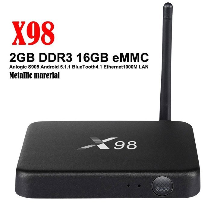 Cyclingkit X98 Android 5.1.1 Metallic Material Smart TV BOX S905 Quad-Core Cortex-A53 2GB DDR3 16GB EMMC Kodi...