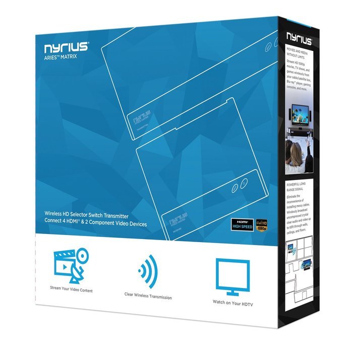 Nyrius ARIES Matrix Wireless HDMI & Component Video 6 Input Digital Transmitter & Receiver for HD 1080p Video... N6