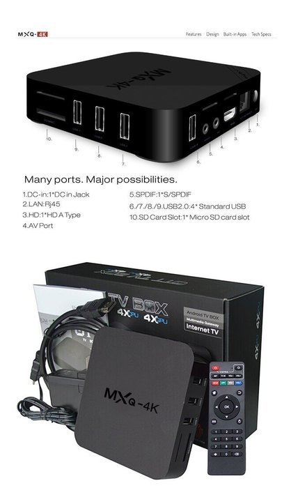 JUSHENG [Free I8 Wireless Mini keyboard] MXQ 4K Android Tv Box Quad Core RK3229 with android 5.1 1G 8G Wifi Kodi... N2