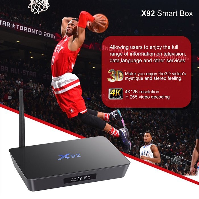 Kimdecent X92 TV Box Amlogic S912 Octa Core Android 6.0 2GB/16GB Kodi Media Player 4K UHD Dual Band WiFi and 1000M... N11
