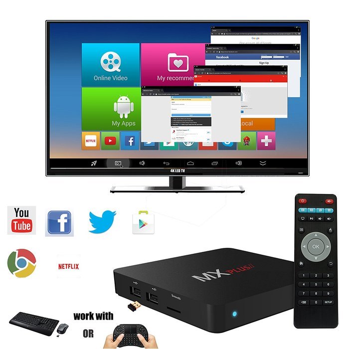 Streaming Media Player YuRen MXPlusII Quad Core KODI Fully Loaded Android TV Box Support 4K H.265 VP9 Decoder... N5