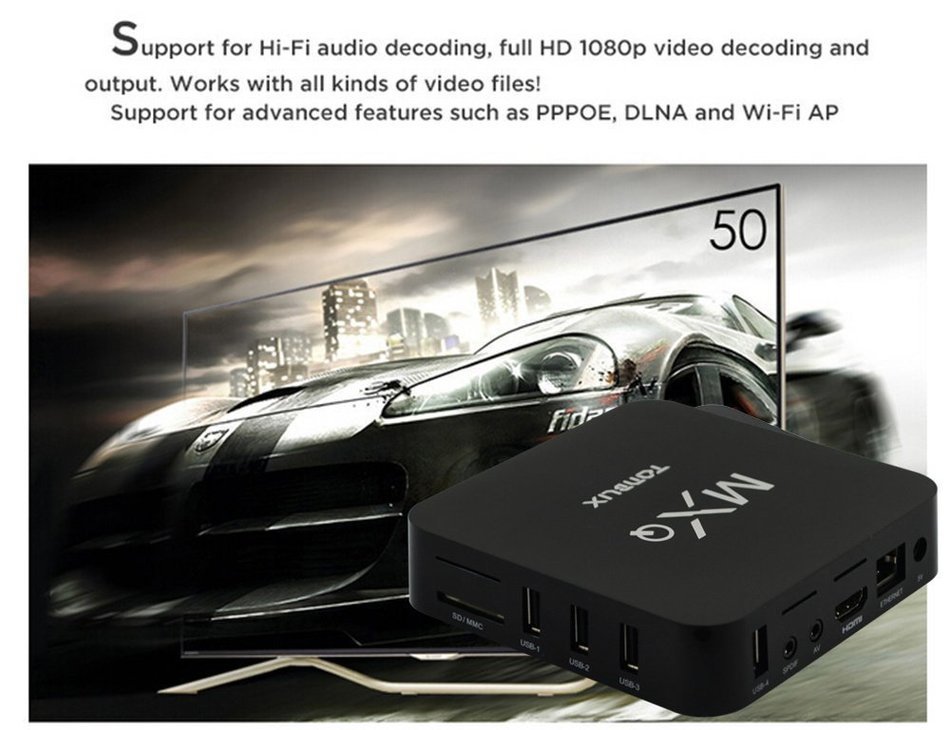 TONBUX&reg; Quad Core MXQ Smart TV BOX Mini PC Streaming Media Player with KODI(XBMC) Streamer 1GB/8GB, Fully Loaded... N3