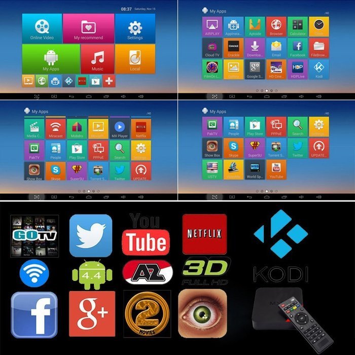 FotoFo Android TV Box ] MXQ Amlogic S805 Quad Core Fully loaded Add-ons with kodi xbmc Cloud TV Android 4.4 H.265... N7