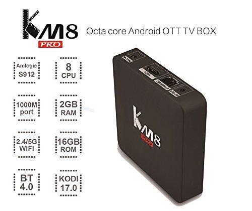 New Arrival ACEMAX KM8 PRO 4K Amlogic S912 Octa Core Smart Android TV Box 2G/16G Storage UHD H.265 Android 6.0... N3