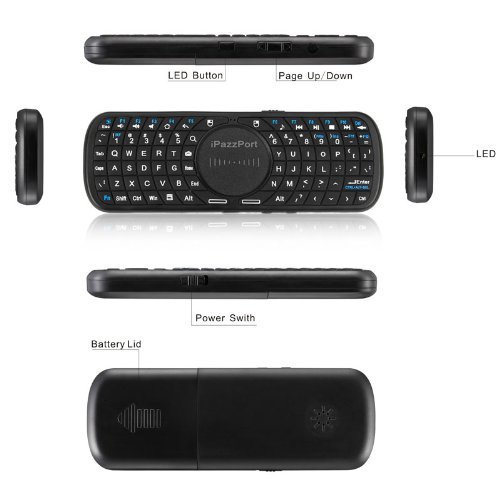 iPazzPort Portable Mini Wireless Keyboard with Touchpad for Windows Linux Android Google Smart TV KP-810-09 N2