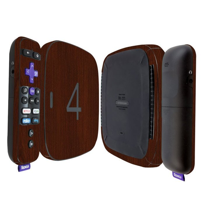 Skinomi TechSkin - Roku 4 Dark Wood Full Body Skin / Front & Back Wrap Clear Film / Ultra HD and Anti-Bubble Invisible...