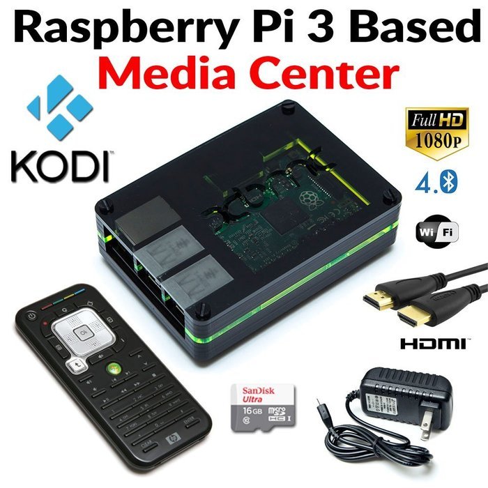 Raspberry Pi 3 Based - Extreme Xbmc Kodi Media Center - Black Case