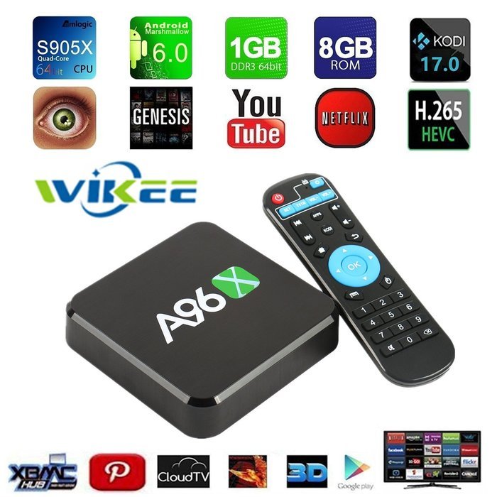 [2017 Latest TV Box ]WIIKEE A96X Android TV BOX with KODI 17.0 Fully Loaded add-ons Amlogic S905X Quad Core Android...