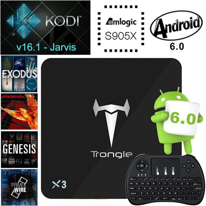 [Free Wireless Keyboard] X3 Android 6.0 Marshmallow Amlogic S905X Quad Core Android TV Box Kodi 16.1 Fully Loaded...