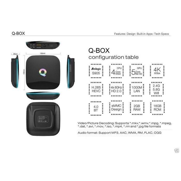 WELLWIN Q Box Android 5.1 Kodi 16.0 Amlogic S905 Quad Core [2GB/16GB/4K] Pre-installed Tv Box with Bluetooth 2.4G... N2