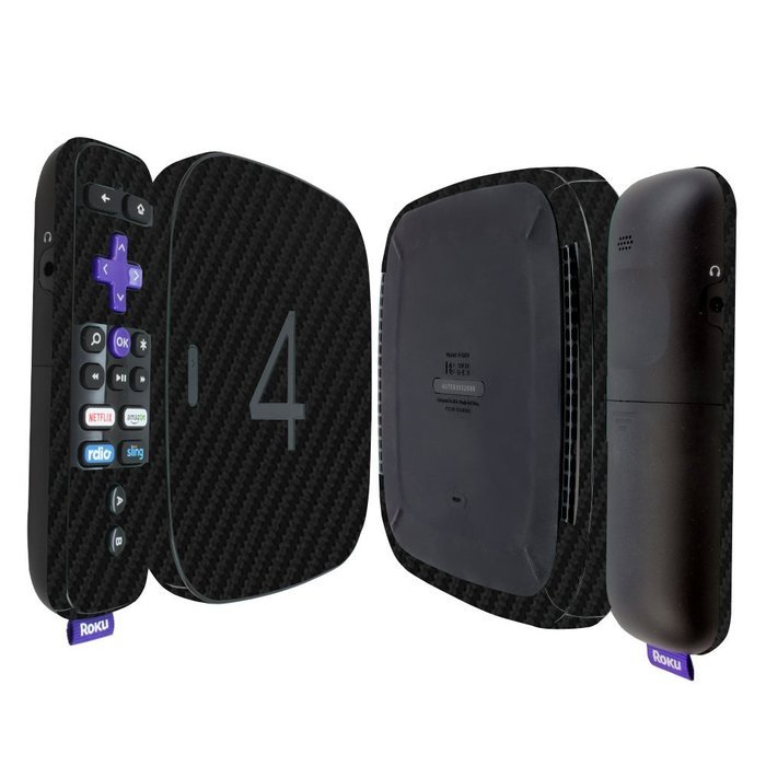 Skinomi TechSkin - Roku 4 Carbon Fiber Full Body Skin / Front & Back Wrap Clear Film / Ultra HD and Anti-Bubble...