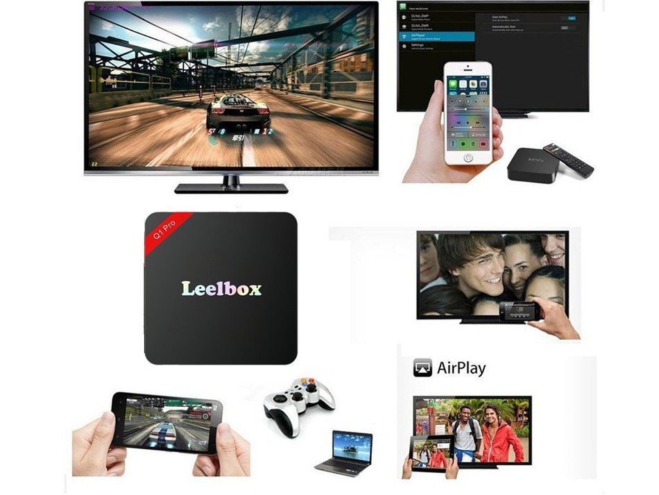 Leelbox Q1 PRO Android TV Box Quad Core Amlogic S905 64bits 2K&4K HDMI 2.0 KODI 16.0 Miracast Kodi Pre-installed... N2