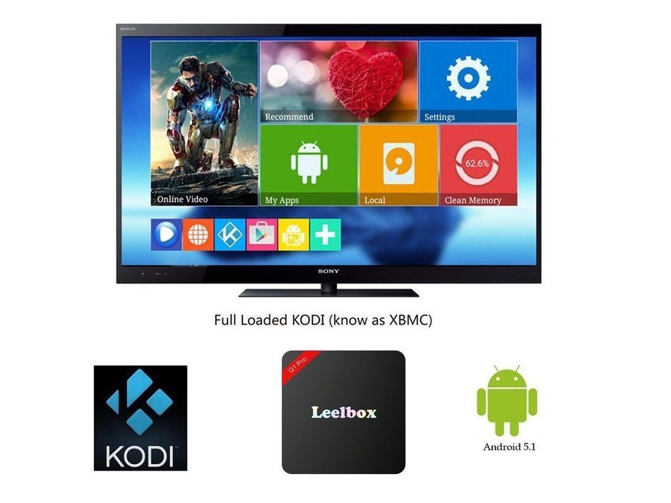 Leelbox Q1 PRO Android TV Box Quad Core Amlogic S905 64bits 2K&4K HDMI 2.0 KODI 16.0 Miracast Kodi Pre-installed... N3