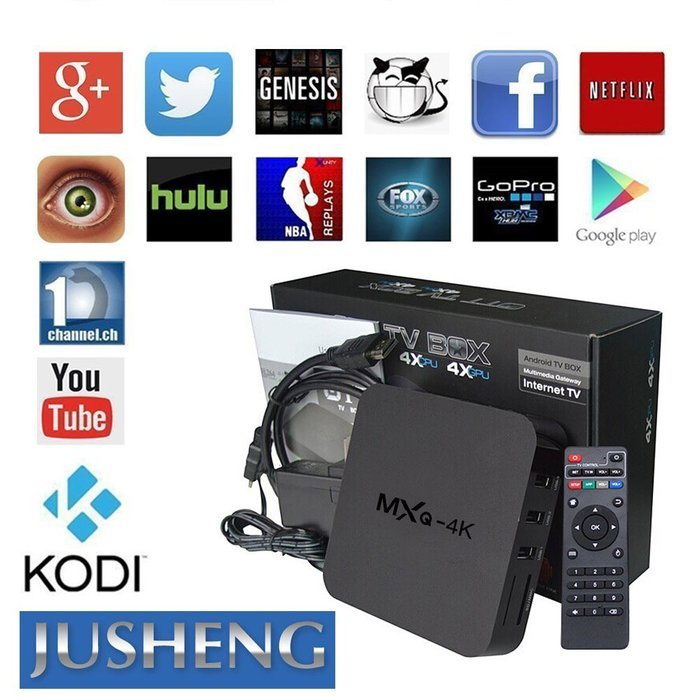 JUSHENG MXQ 4K Android Tv Box Quad Core RK3229 with android 5.1 1G 8G Wifi Kodi Fully Loaded Support 4K 10-bit...
