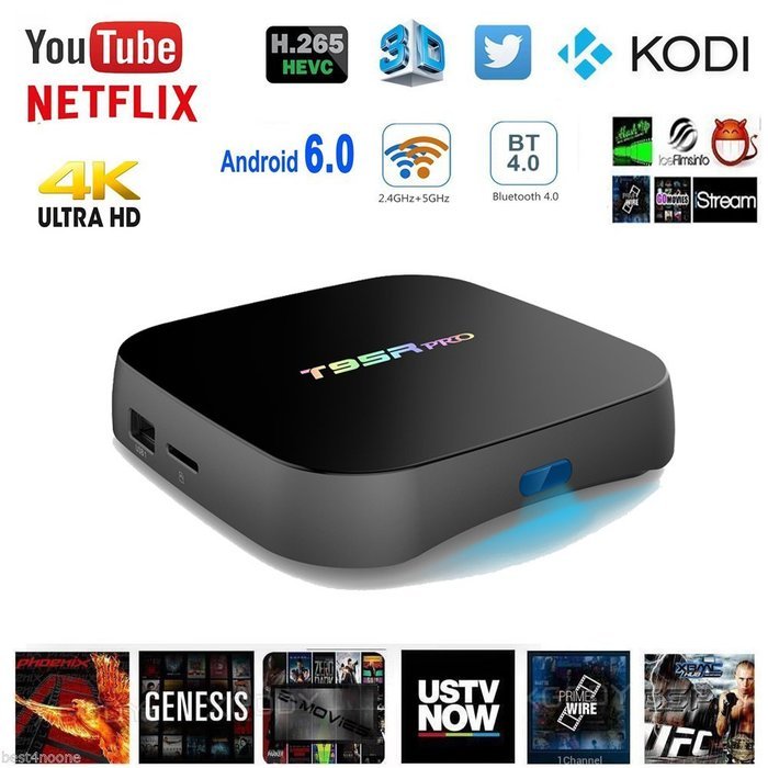 Edal T95R Pro Amlogic S912 TV BOX Android 6.0 HD 4K 1080P 3D 2GB 16GB Octa Core Streaming Media Players Support... N4