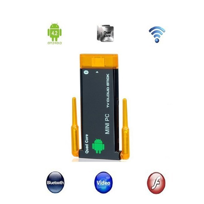 Generic J22 Mini PC Google Android 4.2 TV Dongle Quad Core RK3188 ARM Cortex -A9 processor up to 1.6GHZ, Mali-...