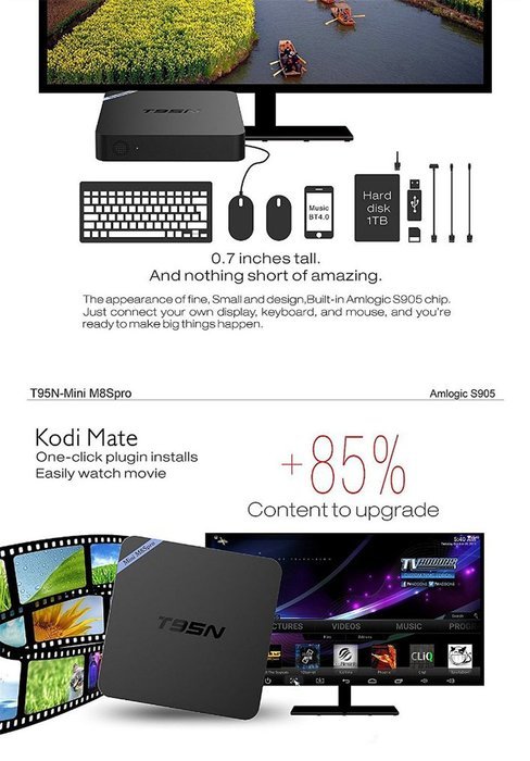 HONGYU Latest Version T95N Mini M8S Pro Android TV BOX 2G/ 8G Kodi Pre installed Amlogic S905X Quad core cortex-A53... N6