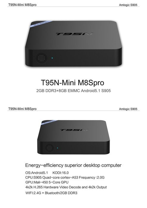 HONGYU Latest Version T95N Mini M8S Pro Android TV BOX 2G/ 8G Kodi Pre installed Amlogic S905X Quad core cortex-A53... N7