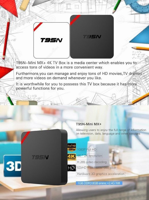 HONGYU Latest Version T95N Mini M8S Pro Android TV BOX 2G/ 8G Kodi Pre installed Amlogic S905X Quad core cortex-A53... N14
