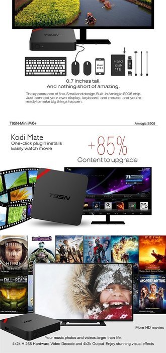 HONGYU Latest Version T95N Mini M8S Pro Android TV BOX 2G/ 8G Kodi Pre installed Amlogic S905X Quad core cortex-A53... N16