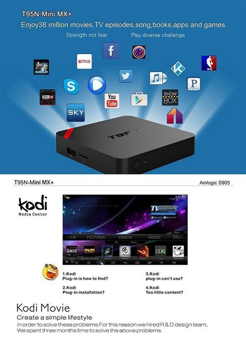 HONGYU Latest Version T95N Mini M8S Pro Android TV BOX 2G/ 8G Kodi Pre installed Amlogic S905X Quad core cortex-A53... N17