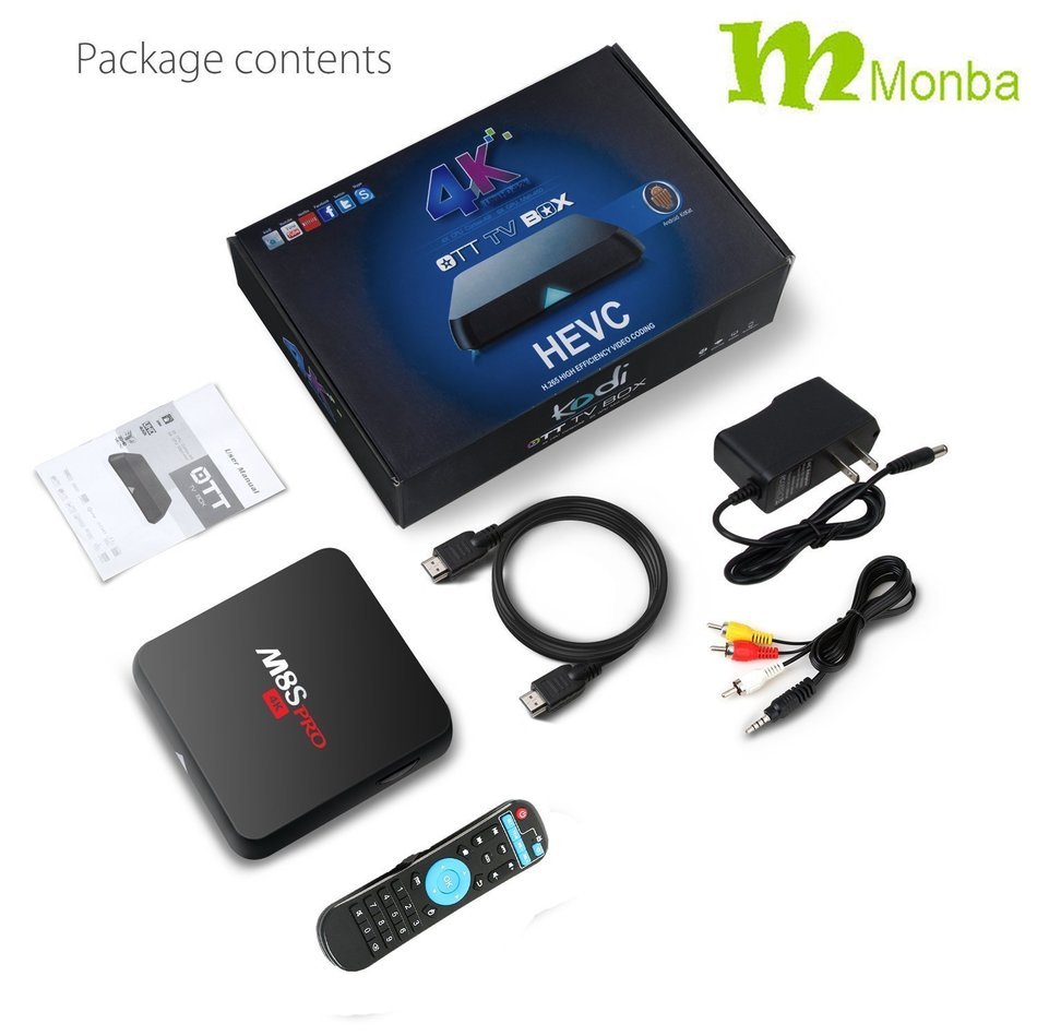 [Monba] 2017 Octa Core!!! M8S Pro Android tv box Set Top Box Fully Loaded Kodi 17.0 Android 6.0 2GB/16GB and Dual... N3