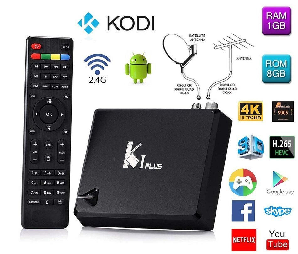 Efor Android TV Box KI PLUS T2 S2 Amlogic S905 Quad Core 64bit Streaming Media Player Support DVB-T2 DVB-S2 4K...